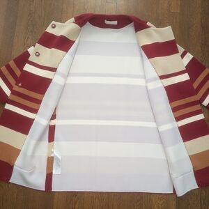 New Italian striped sweater coat/jacket from Stefanel, size M